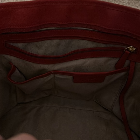 Women's Red 'jet Set Travel' Saffiano Leather Top Zip Tote 👜 ❤️ - Picture 11 of 15